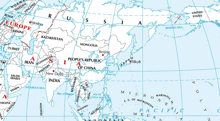 世界地图英文版2019