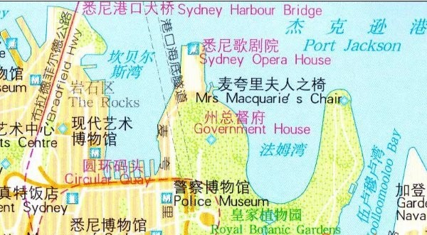 澳大利亚悉尼旅游地图