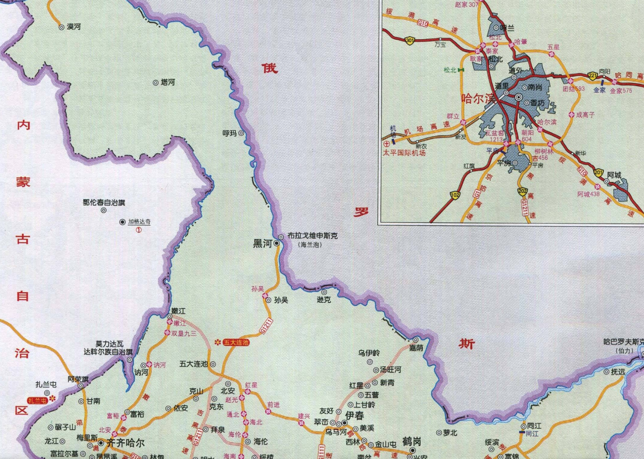 黑龙江省高速公路地图高清版大图