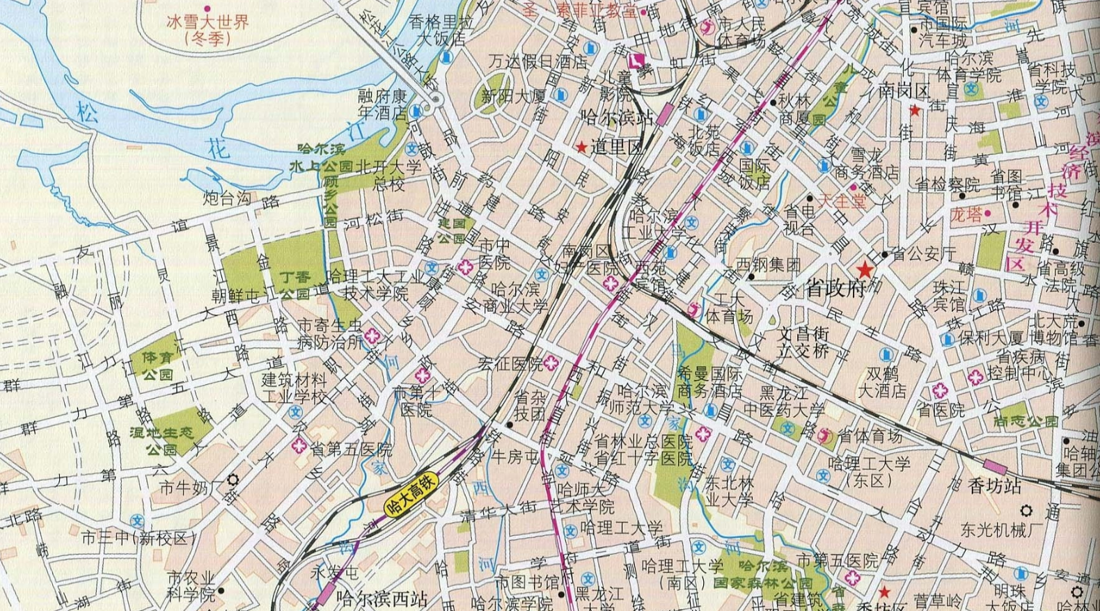 哈尔滨地势地形图