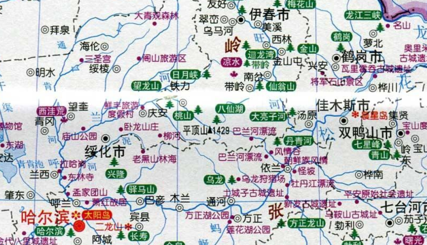 黑龙江旅游地图高清版