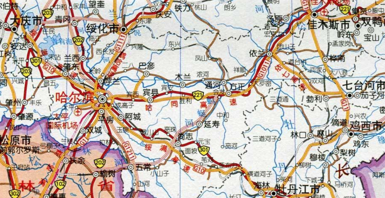 黑龙江省高清交通地图