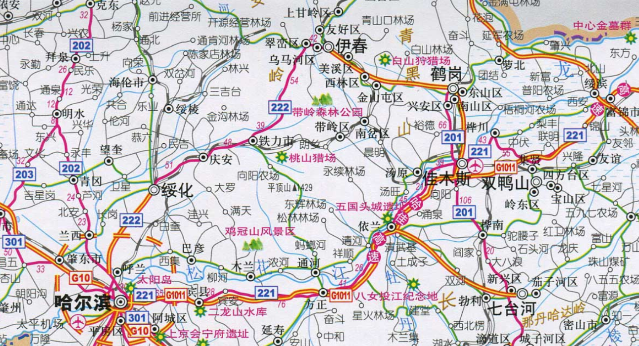 黑龙江旅游交通地图新版