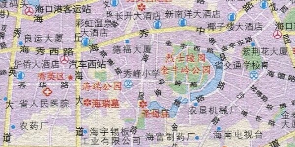 海口旅游景点地图高清版