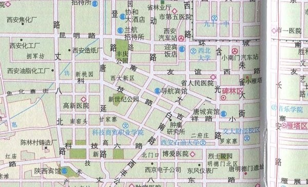 西安城区旅游景点地图全图