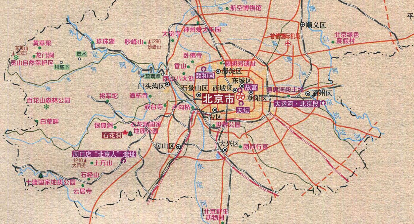北京景点地图分布图