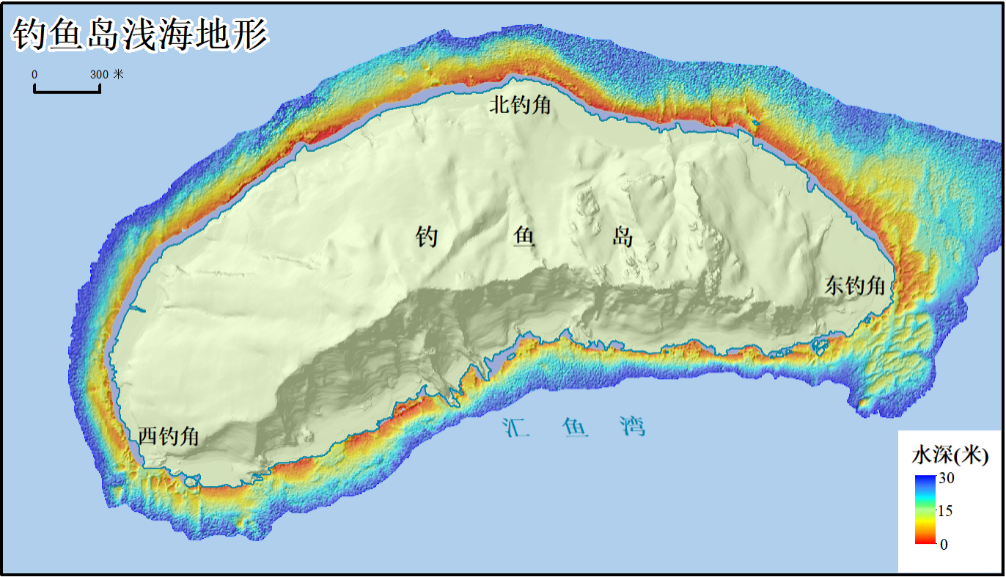 钓鱼岛浅海地形图