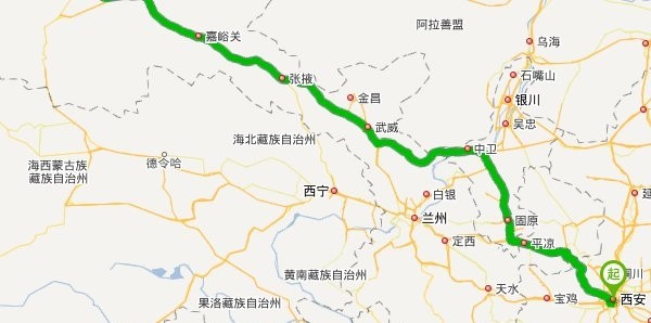 丝绸之路自驾游路线图