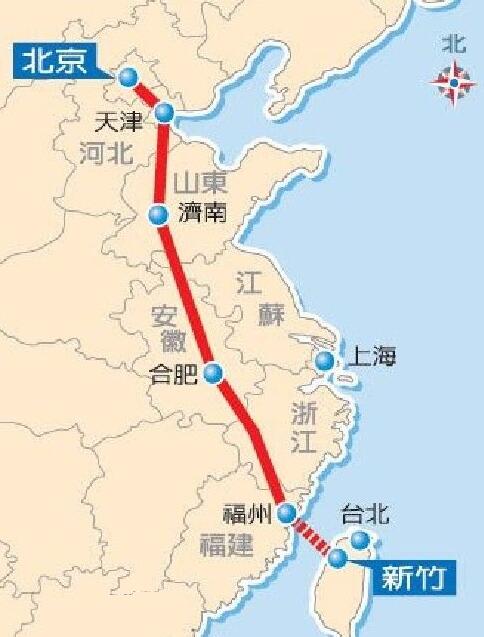 京台高速全程路线图