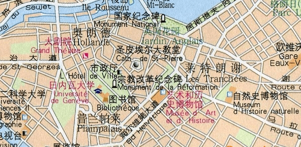 瑞士日内瓦地图中文版