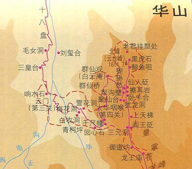 西安华山旅游地图全图