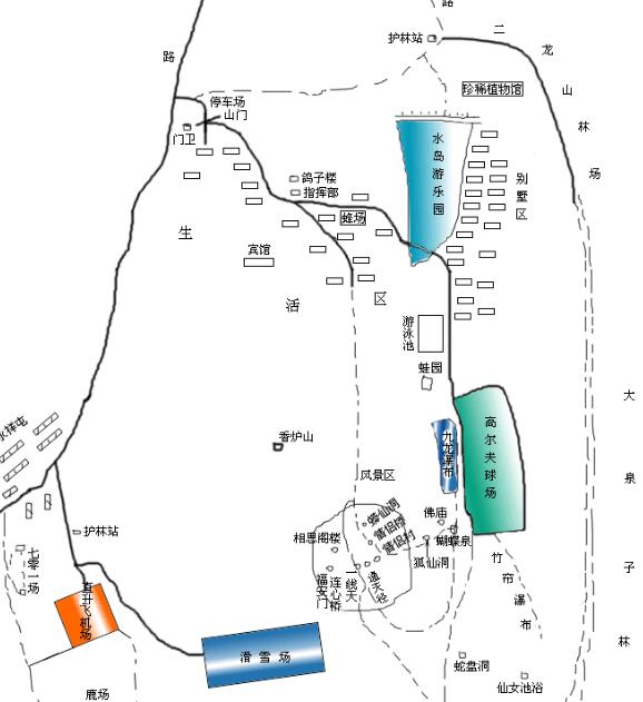 香炉山森林公园旅游线路图