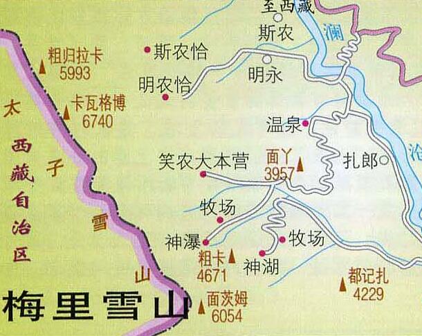 梅里雪山旅游线路图高清版