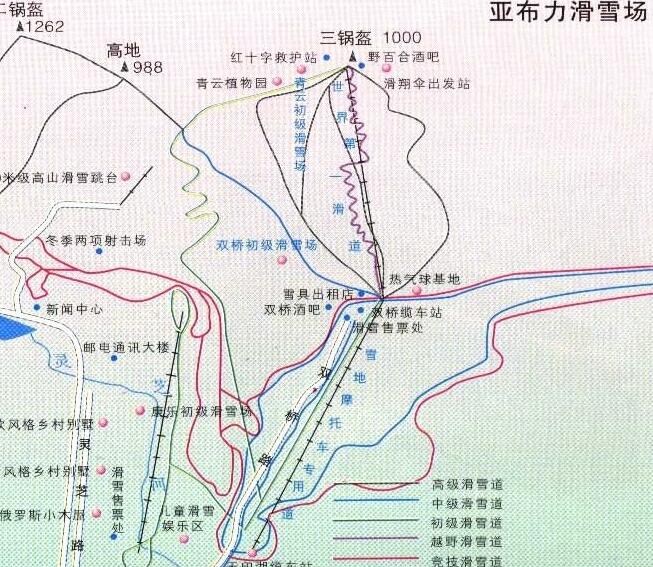 亚布力滑雪场旅游地图
