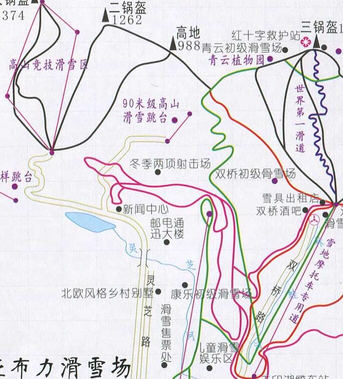 亚布力滑雪场导游图