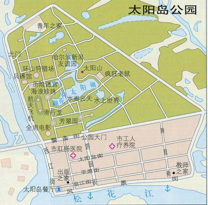 太阳岛风景区旅游地图