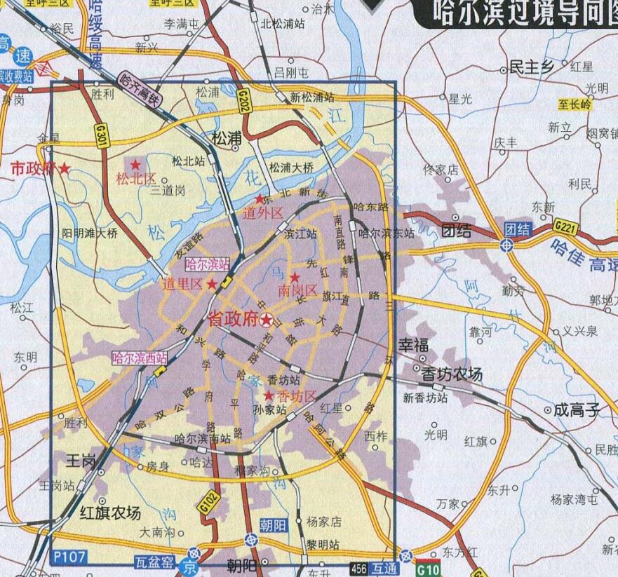 哈尔滨过境线路图