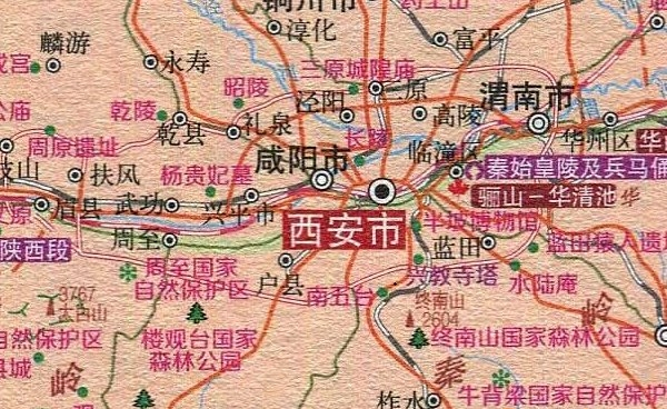 陕西省旅游资源分布图全图
