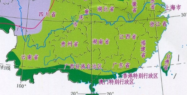 中国植被类型分布图