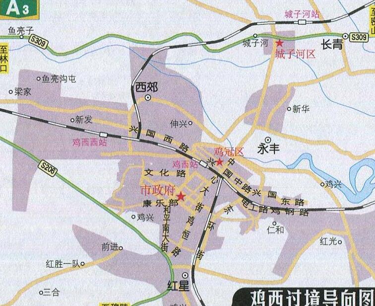 鸡西过境线路图