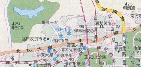 深圳城区旅游地图
