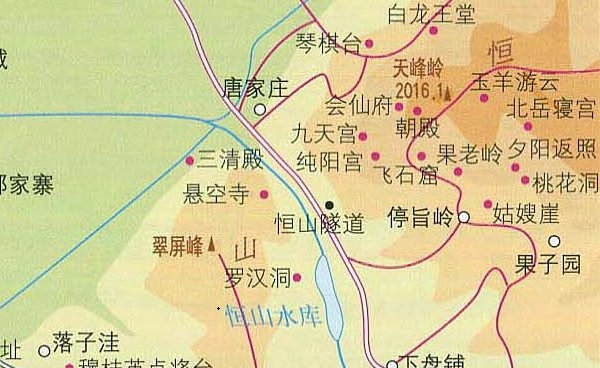 北岳恒山旅游地图全图