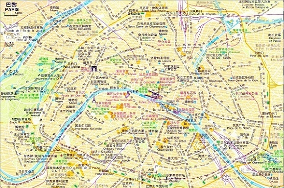 巴黎地图高清中文版