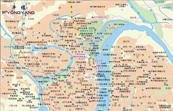 朝鲜平壤地图高清版