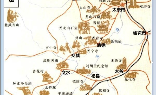 太原景点分布图全图