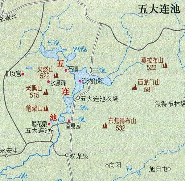 五大连池风景区导游图