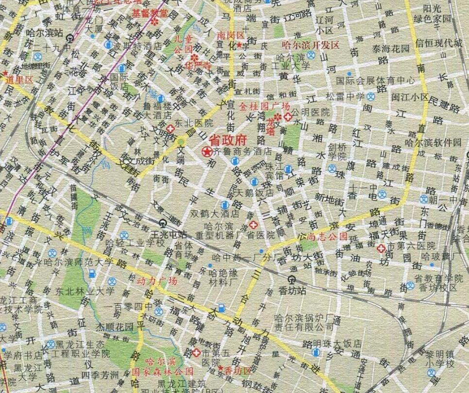 哈尔滨旅游交通图