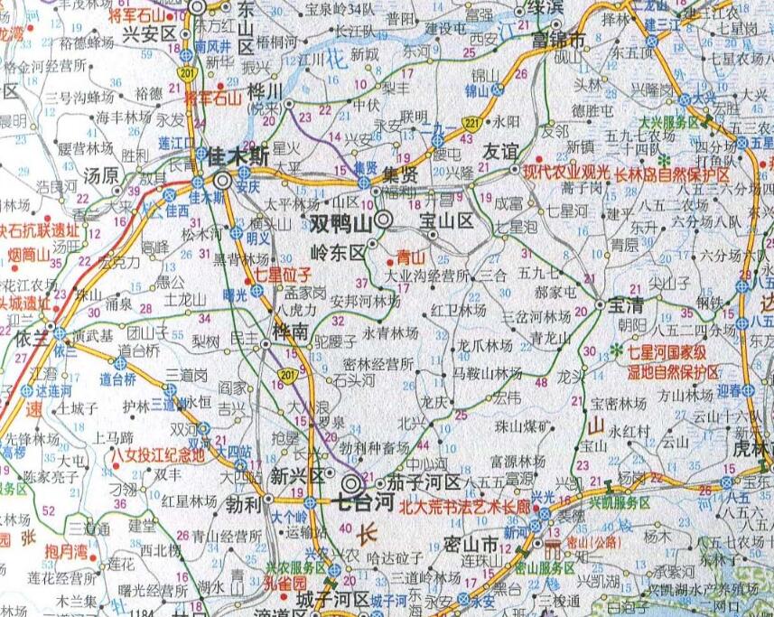 黑龙江南部旅游交通图