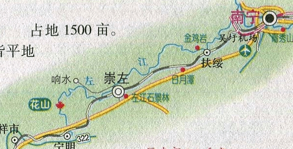南宁至友谊关旅游线路图