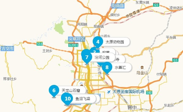 太原旅游地图大图