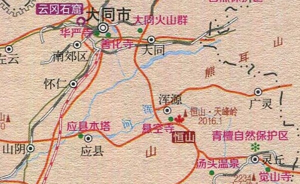 山西旅游资源分布图完整版