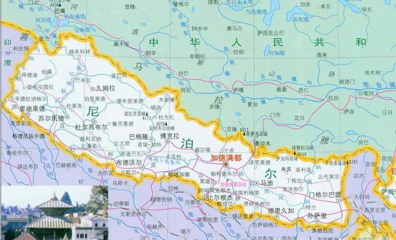 尼泊尔地图高清版大图