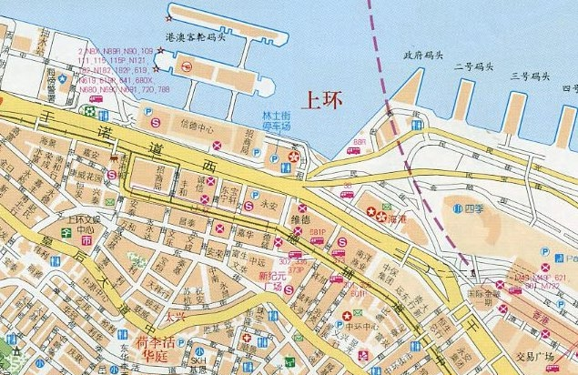 香港岛上环地图高清版