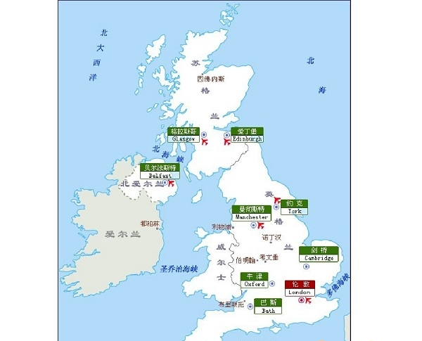 英国10天旅游路线图